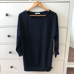 Prada Silk Tunic Top - Navy